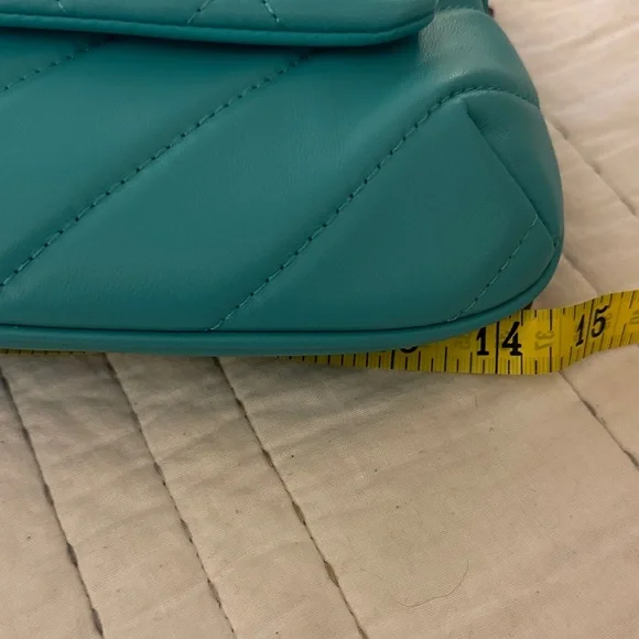 Kurt Geiger Turquoise Quilted Chain Shoulder Bag - Picture 10 of 12